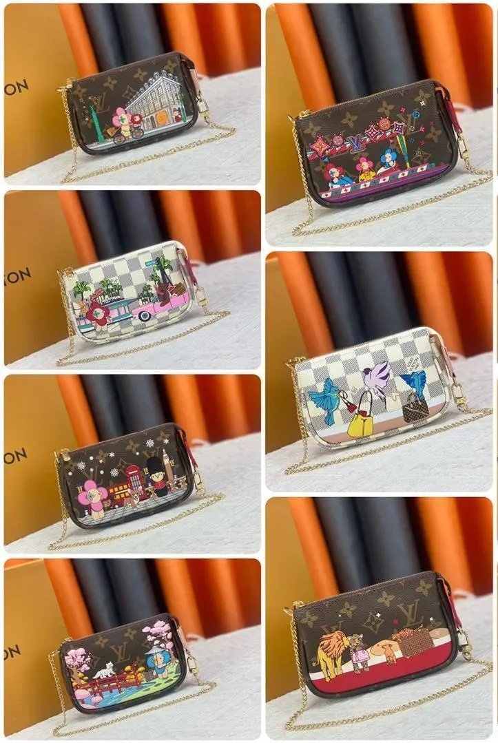 LV Bags【DX4-3】新款时尚图案印花斜挎包腰包