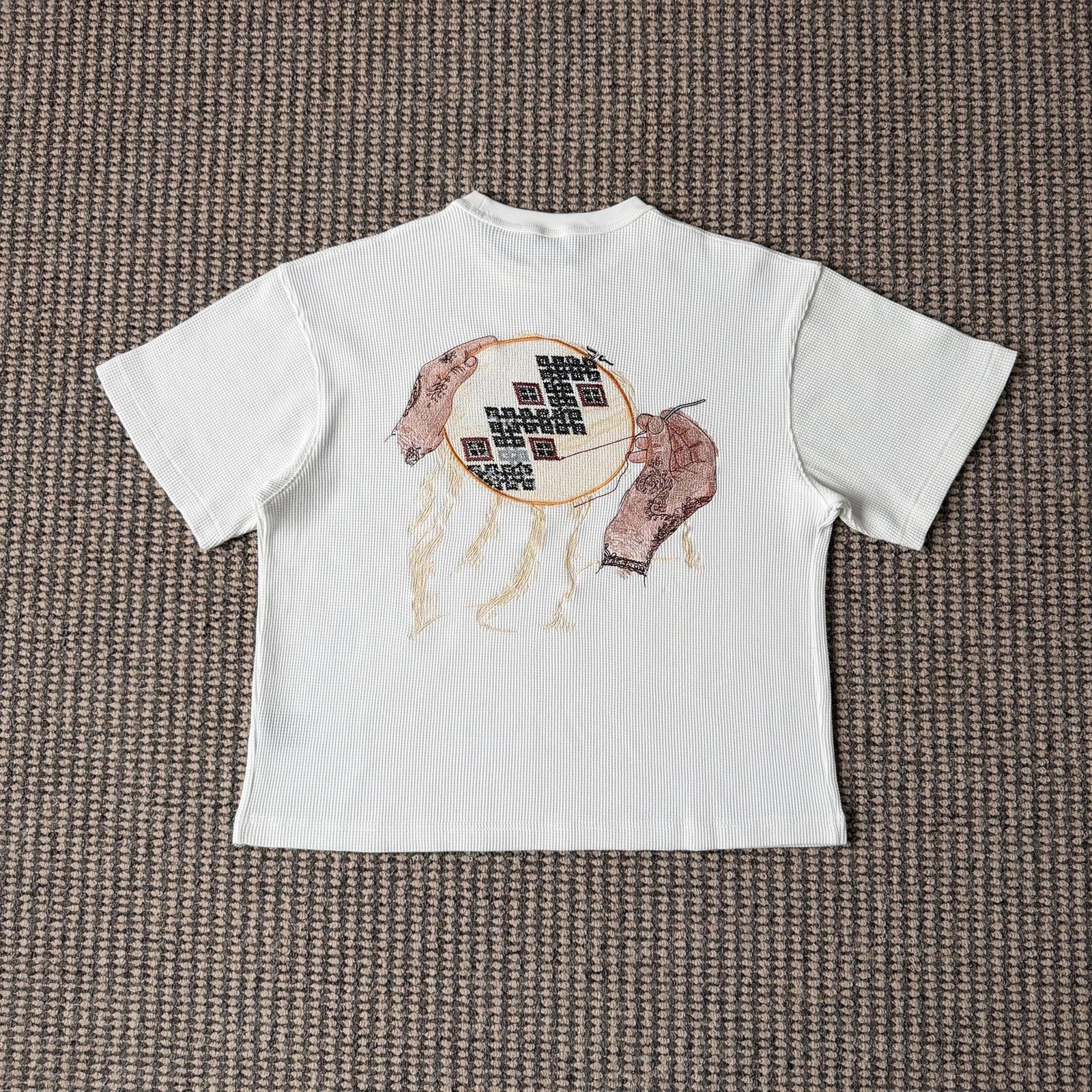 Derschutze T-shirt【DX243】华夫格印花
