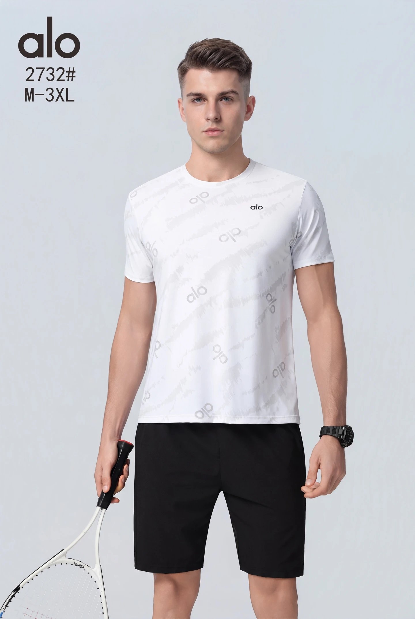 alo T-shirt【DX82-5】短袖夏季休闲圆领锦纶运