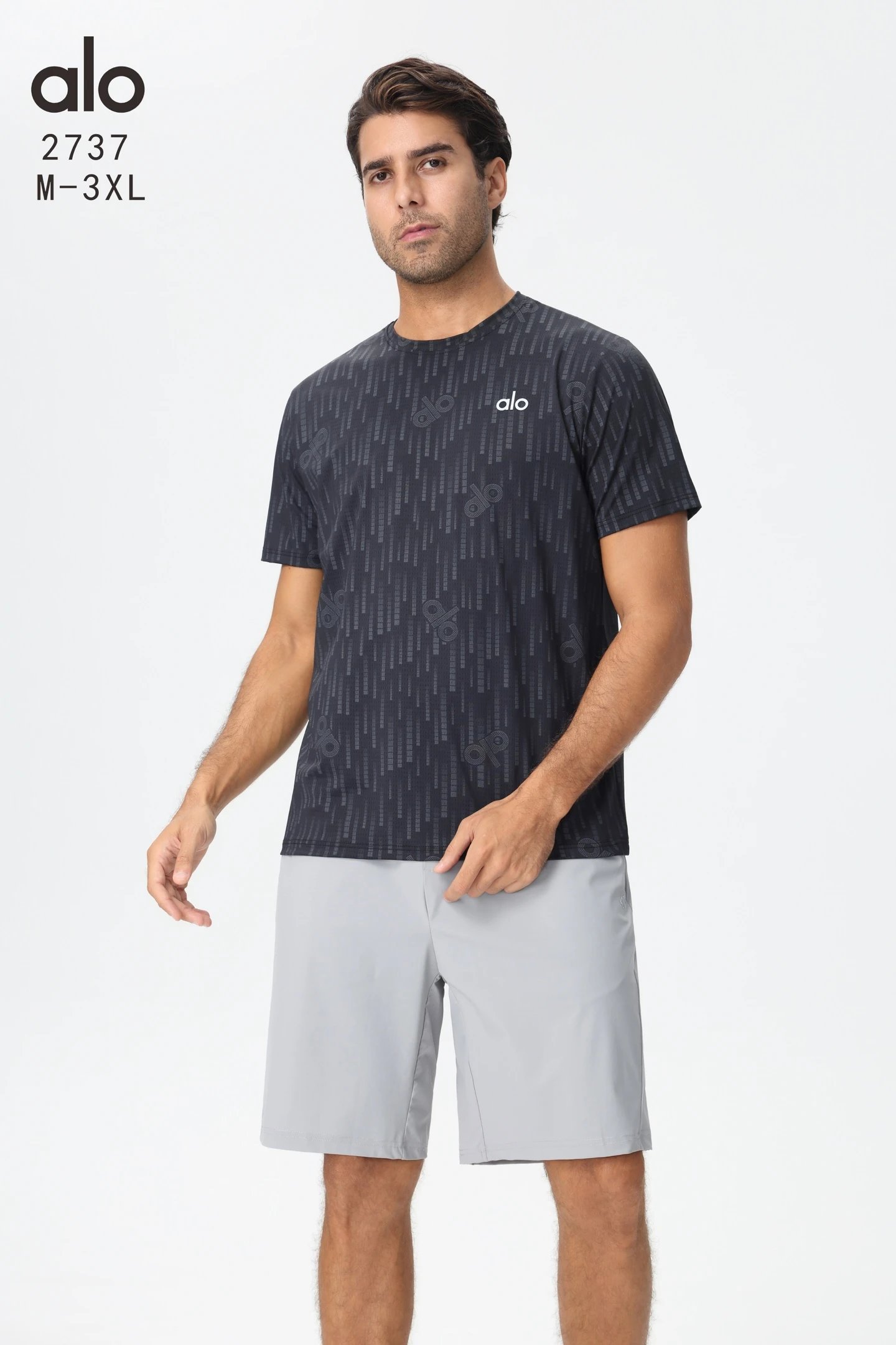 alo T-shirt【DX82-5】速干锦纶男士短袖夏季薄