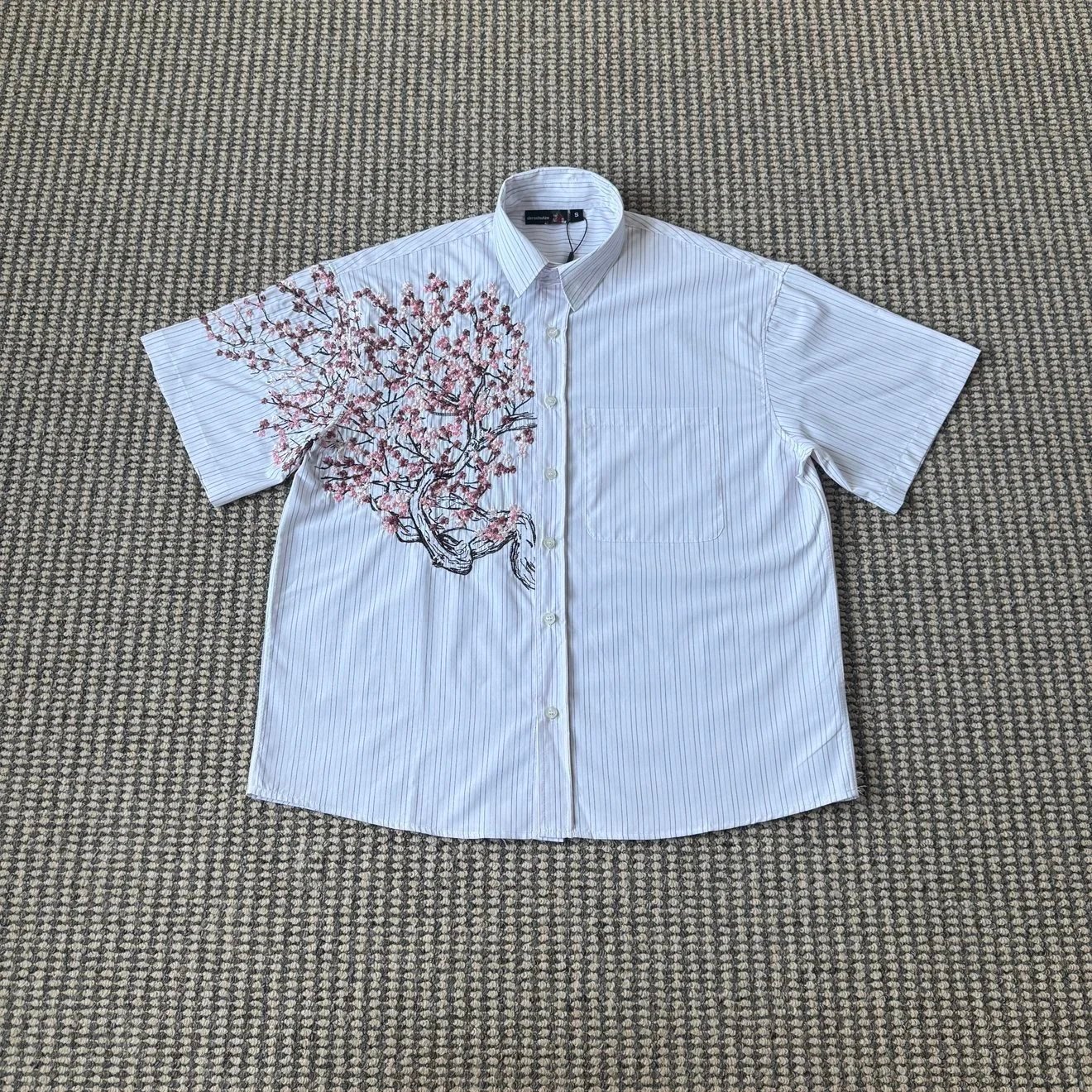 Derschutze T-shirt【DX243】条纹樱花短