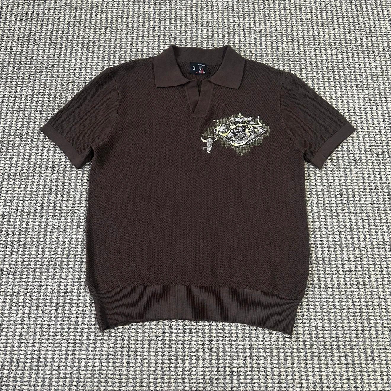 Derschutze T-shirt【DX243】菱格毛衣短